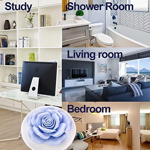 Essential Oil Passive Flower Diffuser -Non-Electric Porcelain Aromatherapy Diffusers for Small Mini Room, Desk Decorative, Bathroom (Blue Rose) - Image 3