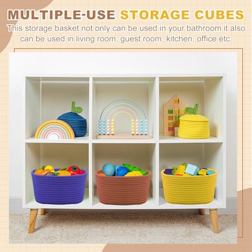 uxcell Small Woven Basket, 8.3x5.9x4.7 Inch Rectangular Rope Basket Decorative Gift Chest Box Cute Mini Woven Storage for Organizing Shelf Storage Bedroom Home Decor, Rose Pink - Image 5