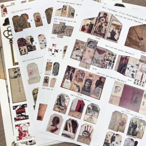 Junk Journal Kit Mystery Detective Ephemera Set for Crafts - Image 5