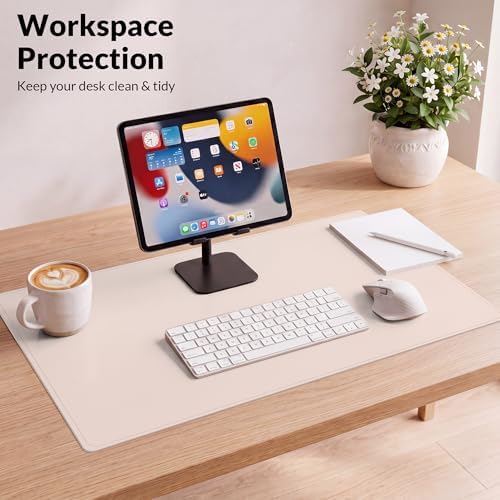 AFIING Leather Desk Pad Protector, Pink, 23.6" x 13.7" - Image 6