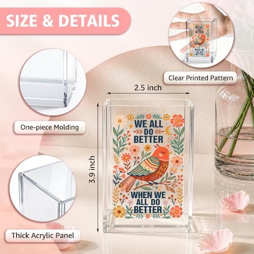 We All Do Better Acrylic Pencil Holder Cup Positive Gifts for Girls - Image 2