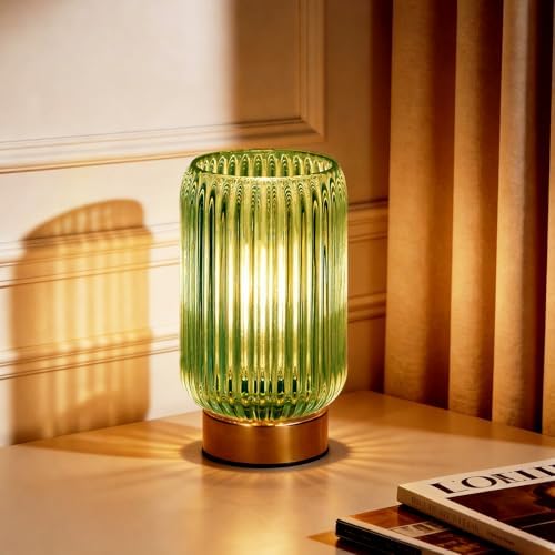 MJ PREMIER Battery Operated Lamp, Small Cordless Lamp with Timer, Green by MJPREMIER