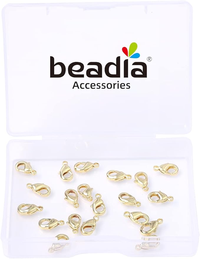 14K Gold Plated Lobster Clasps Non Tarnish 10mm 20pcs for Jewelry Making Findings