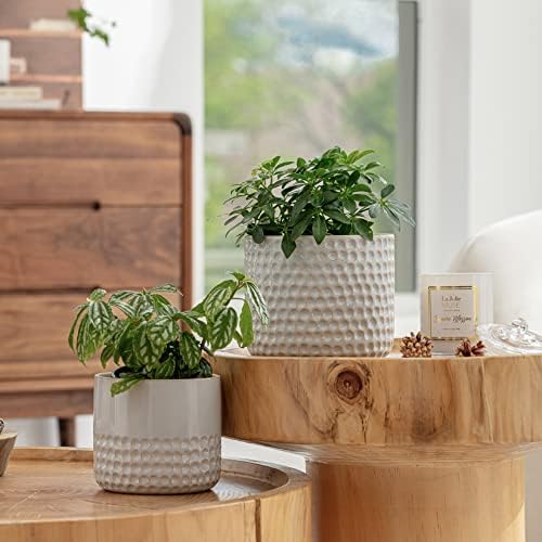 LA Jolie Muse Ceramic Plant Pots, Flower Pots for Indoor Plants, Set of 2 - Image 3