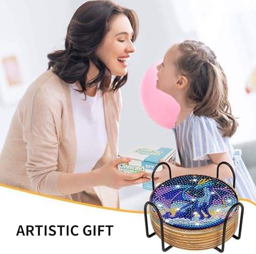 Dragon Diamond Art Coasters, Diamond Painting Coaster Kit for Adults - Image 5