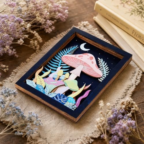 Temlum 3pcs Wooden Painting Crafts Kit for Adults, Layered Wood Art - Image 5