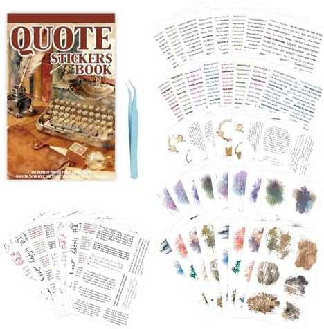 Transparent PET Quote Stickers, 48 Sheets 1100+ Pcs Scrapbook Supplies, Word Stickers for Journaling, Vision Board, Card Making, Junk Journal by EverydayMomentsIntoCreative