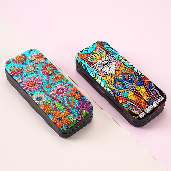 Leatrice 5d Diamond Art Kits for Adults Small Diamond Painting Kit Gem Art Paint by Diamonds Eyeglasses Case Dots DIY for Beginner Women