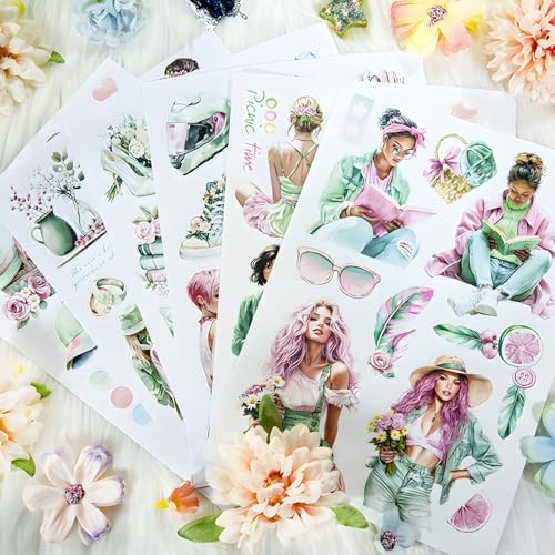Snycler Breezy Holiday Theme Sticker Scrapbooking Supplies for Junk Journal, 20 Sheets PET Stickers - Vintage Journaling Stickers, Ephemera Sticker Book Pre Cut, Junk Journal Supplies, Planner - Image 4