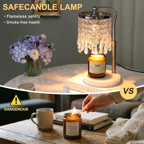 Candle Warmer Lamp Silver Adjustable Height with Timer Dimmer - Image 4