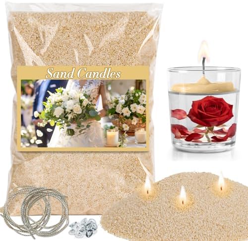 Sukh 15oz Sand Candles with Wicks - Colored Candle Sand Refillable Wax by Sukh