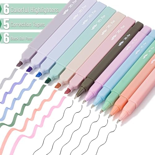 Mr. Pen- Aesthetic Highlighters and Ballpoint Pens No Bleed, 17 Pack - Image 2