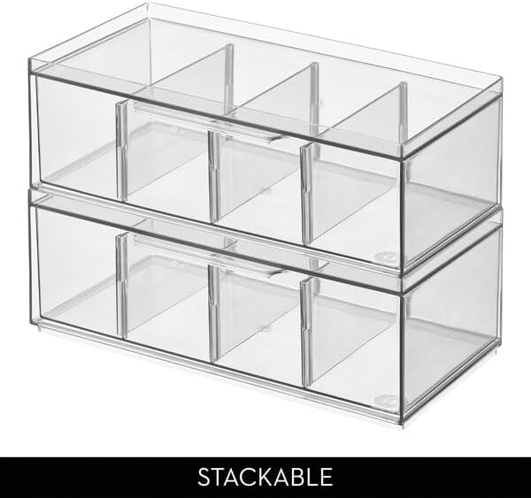 iDesign XL Tea Bag Organizer, Clear, 4-Pack - Image 5