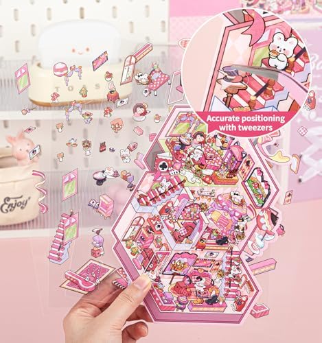 4 Sets DIY 3D House Stickers, Large Size Fun DIY Stickers Scene - Image 4