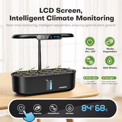 Ahopegarden Hydroponics Growing System: 12 Pods Temp ＆ Humidity Display - Image 3