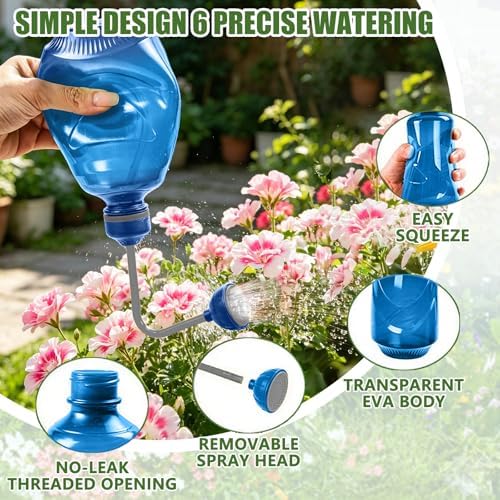 Precision Spout 0.45L Watering Can – Perfect for Delicate Seedlings - Potted Plants - Blue - Image 5