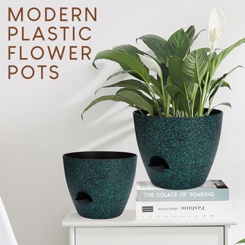 YNNICO Self Watering Plant Pots 10/9/8/7.5/7 inch for Indoor Plants - Image 6