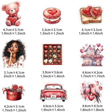 200 Pcs Valentines Day Heart Stickers for Journals Cards Gift Wrapping Scrapbooks DIY Crafts, Heart Stickers,Pink Red Love Theme Premium Craft Supplies - Image 4