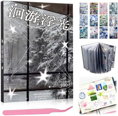 990Pcs Japanese Sticker Book for Journaling Adult, Cute Scrapbook Stickers by Tmtains