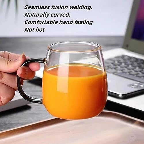 Clear Glass Mug with Handle, Dark Green Handle 16 oz, High Borosilicate Glass Mug for Large Glass Coffee Mugs with Handle, Drinking Mugs with Handle, or as a gift!… - Image 3