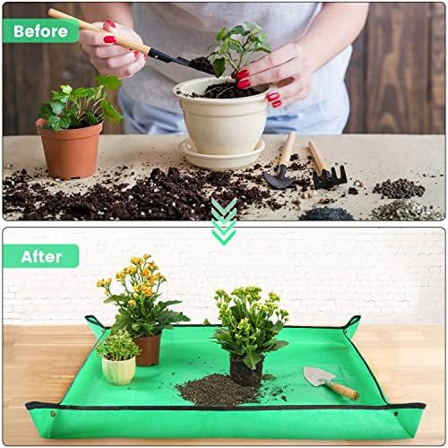 39.5" X 31.5" Large Repotting Mat for Indoor Plants Transplanting and Dirt Control Portable Potting Tray Plant Gifts for Plant Lovers Gardening Gifts for Women & Men (Pack of 3) - Image 3