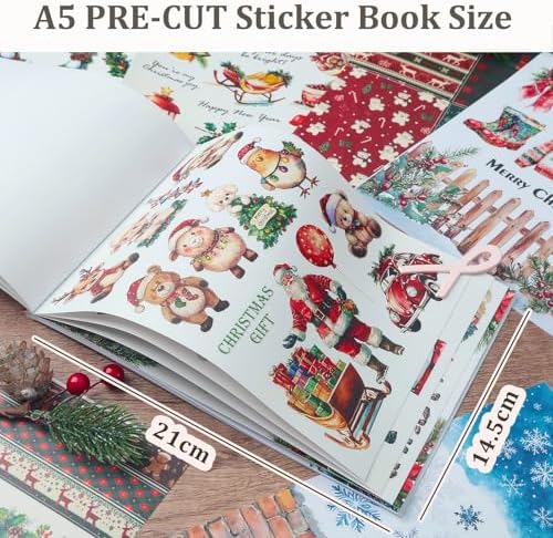 Snycler Sticker Book - 20 Sheets Vintage PET Stickers for Scrapbooking, Junk Journaling, Ephemera, and Decorative Crafts-A Cozy Christmas - Image 3