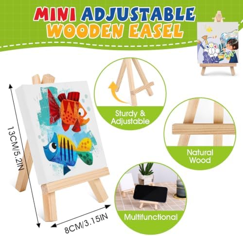 ESRICH 36 Set Mini Canvas Painting Kit, 3x3in Mini Paint Set - Image 5