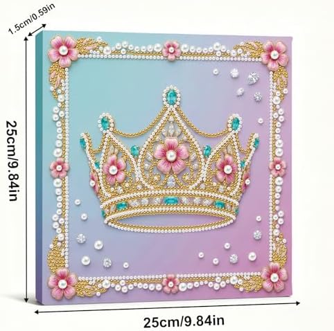 LQCrafK DIY Pearl Art Painting Handcraft Kit for Adults Beginners with Tools and Framed Painting, Creative Design,Self-Adhesive, Healing Stress-Relieving Home Wall Decoration-Crown - Image 6
