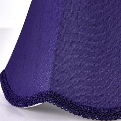 GO&SO Mini Small Scalloped Blue Lamp Shades Set of 2,4"×8"×6.4" Bell Shade - Image 4