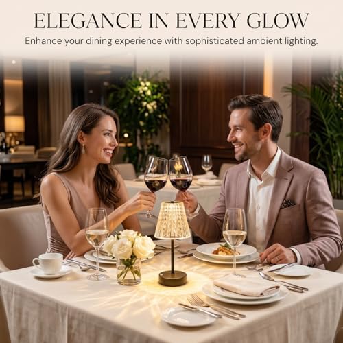 Black Cordless Lamps Rechargeable Set of 2,Small Battery Operated Table Lamp Wireless,Mini Table Lamp for Restaurant Dining Tabletop/Kitchen Counter Top/Bathroom Shower/Plugless Touch Lamp Decorative - Image 2