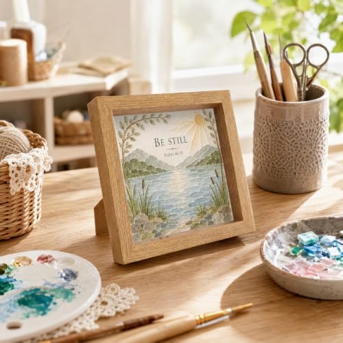 Framed DIY Mosaic Art Kit Acrylic Gem Craft Set Nature Theme Decoration - Image 3