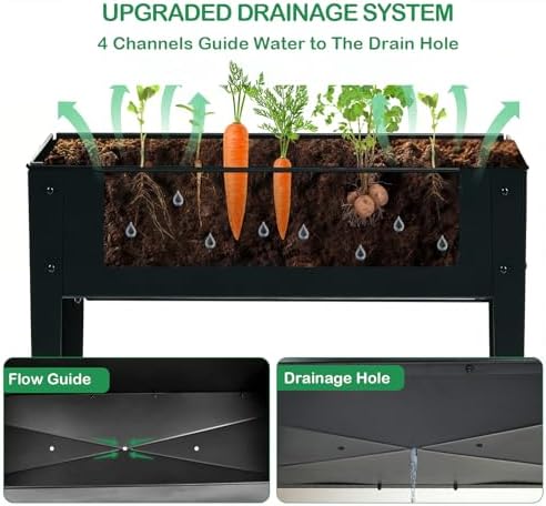 31.5" Tall Elevated Mobile Raised Garden Bed with Wheels and Shelf - Image 4