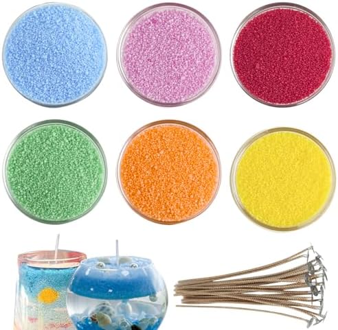 CoolCrafts Sand Wax Candle with Wicks 6 Colors Pearled Sand Wax Kit for Candle Making, Wedding Decor, Crafts - 900g by CoolCrafts
