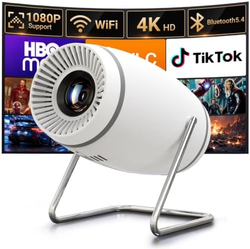 【Built-in APPS】Mini Projector With Wifi And Bluetooth, 1080P 4K Support Portable Projector, Movie Projector for Bedroom, Compatible with Smartphones/TV Stick/iPad/PS5/Laptop/HDMI/USB by Maypug
