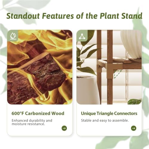 GENTINGBRO Plant Stand with Grow Lights for Indoor Plants 62.2'' Tall Plant Shelves - Image 6