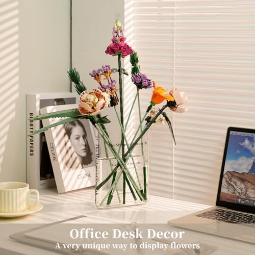 Puransen Clear Bookend Vase for Centerpiece Home Indoor Desk Decor - Image 4