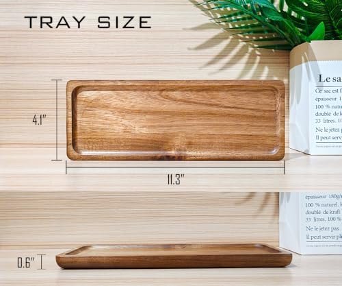 Small Wooden Narrow Tray (11.3 x 4.1 inch) Serving Tray - Image 6