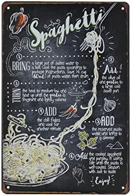 Food Vintage Tin Sign - Spaghetti Retro Metel Sign - Wall Decor Wall Sign for Kitchen Bakery Cafe Restaurant by TREEPERI