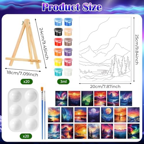 Zhanmai 20 Set Pre Drawn Canvas Painting Kit, Astronomical Landscape - Image 2