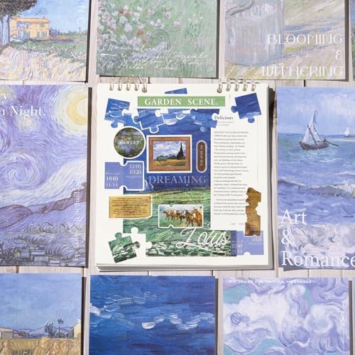 YagCu Vintage Journaling Stickers for Junk Journal, 487 Scrapbooking Sticker and 20 Ephemera Papers for Adults, Washi Materials with Art Famous Paintings - Image 3