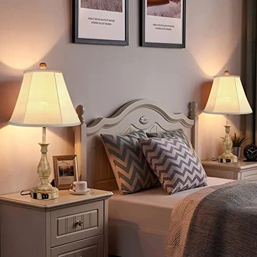 LALISU Farmhouse Table Lamp Touch Control 3-Way Table Lamp with USB Charge - Image 6