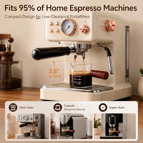 2 Pack Borosilicate Glass Espresso Shot Glass Measuring Cups with Handle - Image 3