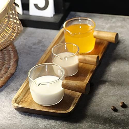 Thickened Glass with Wooden Handle Espresso Cup Mini Milk Cup Espresso Cup (100ML) - Image 4