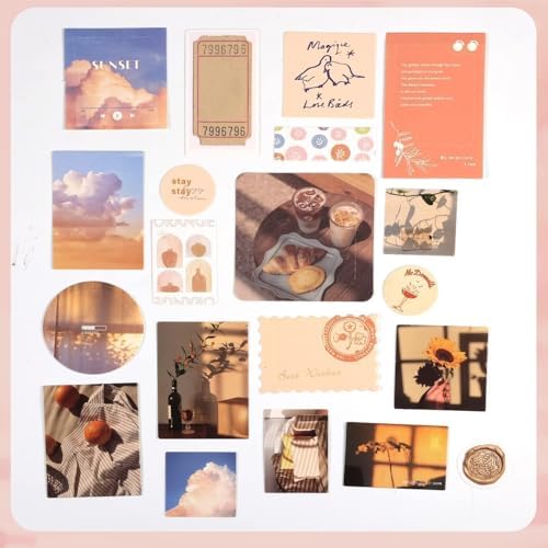 ATIRAMANIYA 346pcs Journal Supplies Kit Vintage Scrapbook Stickers Art Journaling Bullet Junk Journal Planners DIY Decoration Paper Stickers Craft Kits Notebook Collage Album (Sunset Book) - Image 6
