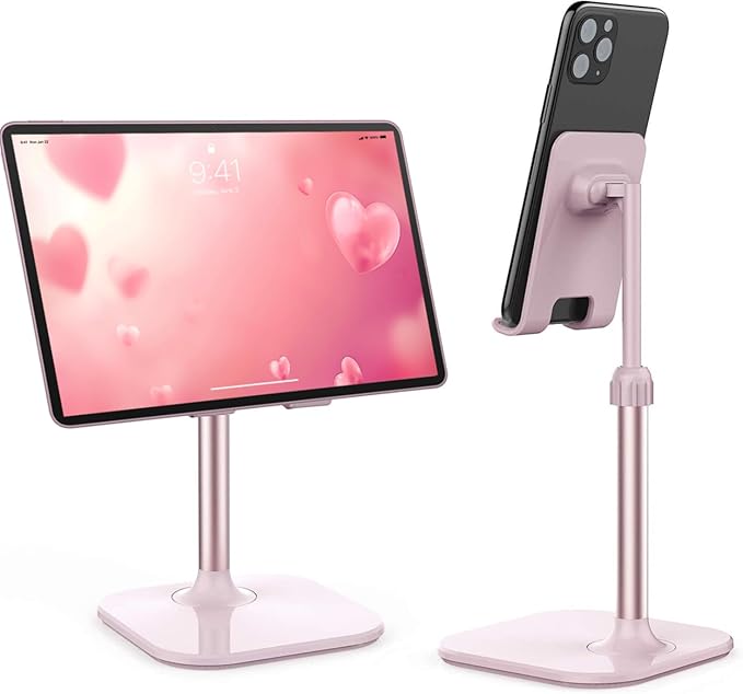 Doboli Cell Phone Stand, Stocking Stuffers Gifts for Teens Girls Boys Adults Women Men Mom Wife, Phone Stand for Desk, Phone Holder Stand Compatible with iPhone and All Mobile Phones Tablet, Pink