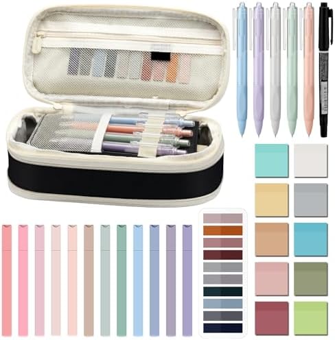 Jutom 39 Pcs Aesthetic Book Annotation Kit,Black,Cute Style by Jutom