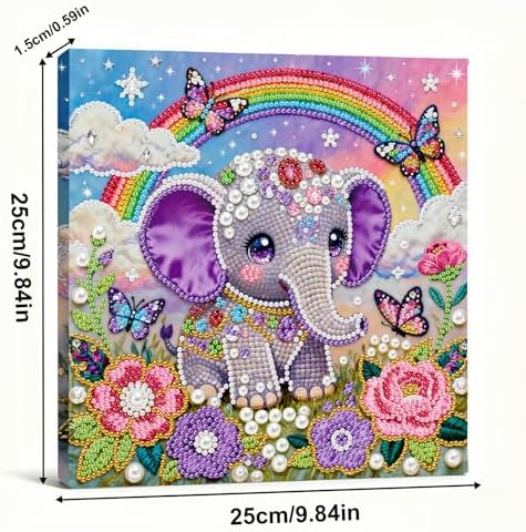 LQCrafK DIY 3D Pearl Art Painting Handcraft Kit for Adults Beginners, Home Wall Decoration, Creative Design Framed Painting with Tools-Elephant - Image 6