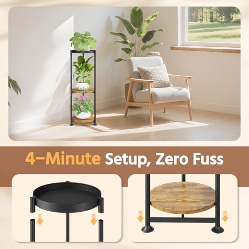 LASZOLA Plant Stand Tall Flower Holder for Indoor Corner, 3 Tier Black - Image 3