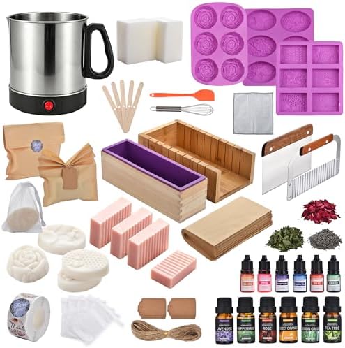 Soap Making Kit for Adults All-in-One DELUXEPRO DIY Soap Making Supplies by KELODO