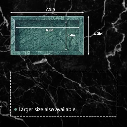 Natural Small Marble Vanity Tray, Luxury Stone Organizer for Bathroom & Kitchen | Holds Soap Dispenser, Jewelry, Perfume | Non-Resin, Non-Ceramic Décor - Image 2